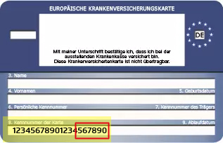 Rückansicht der elektronischen Gesundheitskarte